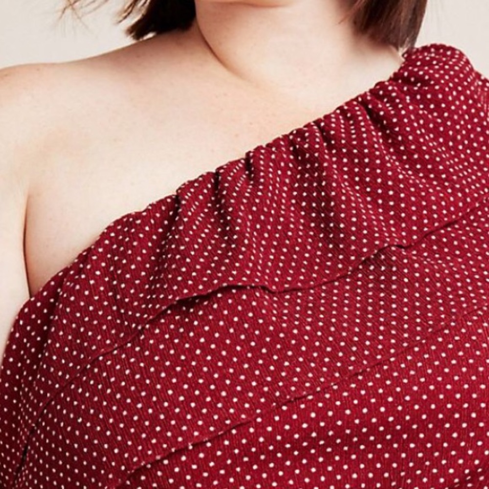 Anthropologie Maeve Rita Ruffled One Shoulder Top - Picture 4 of 7